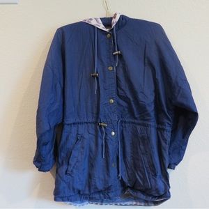 Vintage Gottchalks Lined Reversible Hooded Aztec Print Full Raincoat SZ P/P